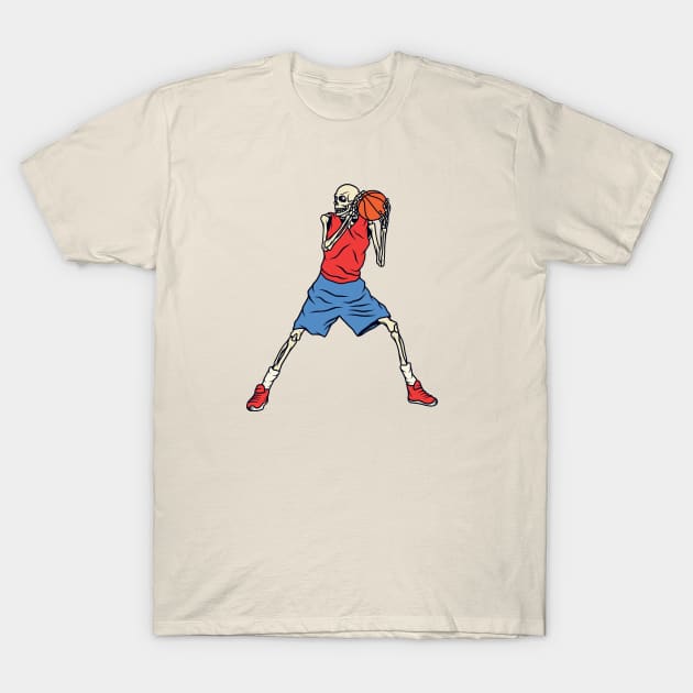 Skeleton Basketball Player Posting Up T-Shirt by SLAG_Creative